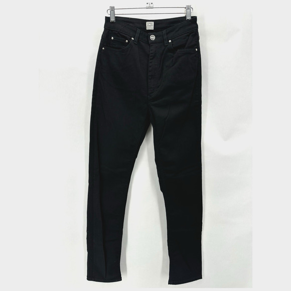 Toteme Classic Black Denim High Rise Slim Straight Jeans Size 28 Modern Preppy - Picture 12 of 12